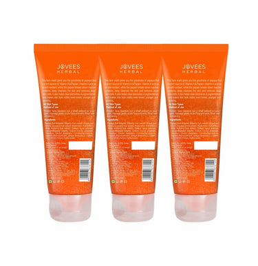 Jovees Herbal Papaya Face Wash For Glowing and Clear Skin with Papaya & Bilberry Ext | Gentle Cleanser For Brightens Skin, Removes Pigmentation & Dark Spots | For All Skin Types - 120ML (pack of 3)